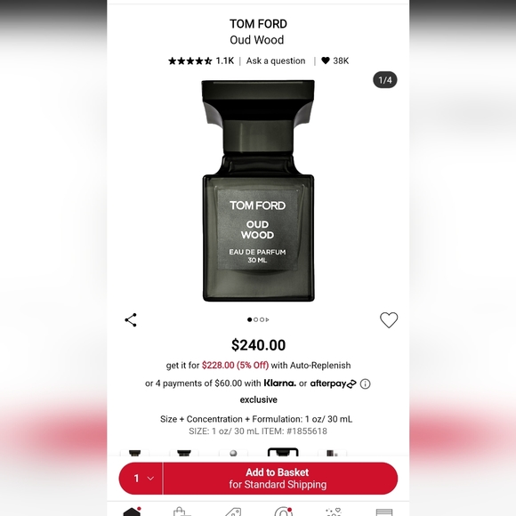 **SOLD** TOM FORD Oud wood perfume edp 30ML - Picture 6 of 6